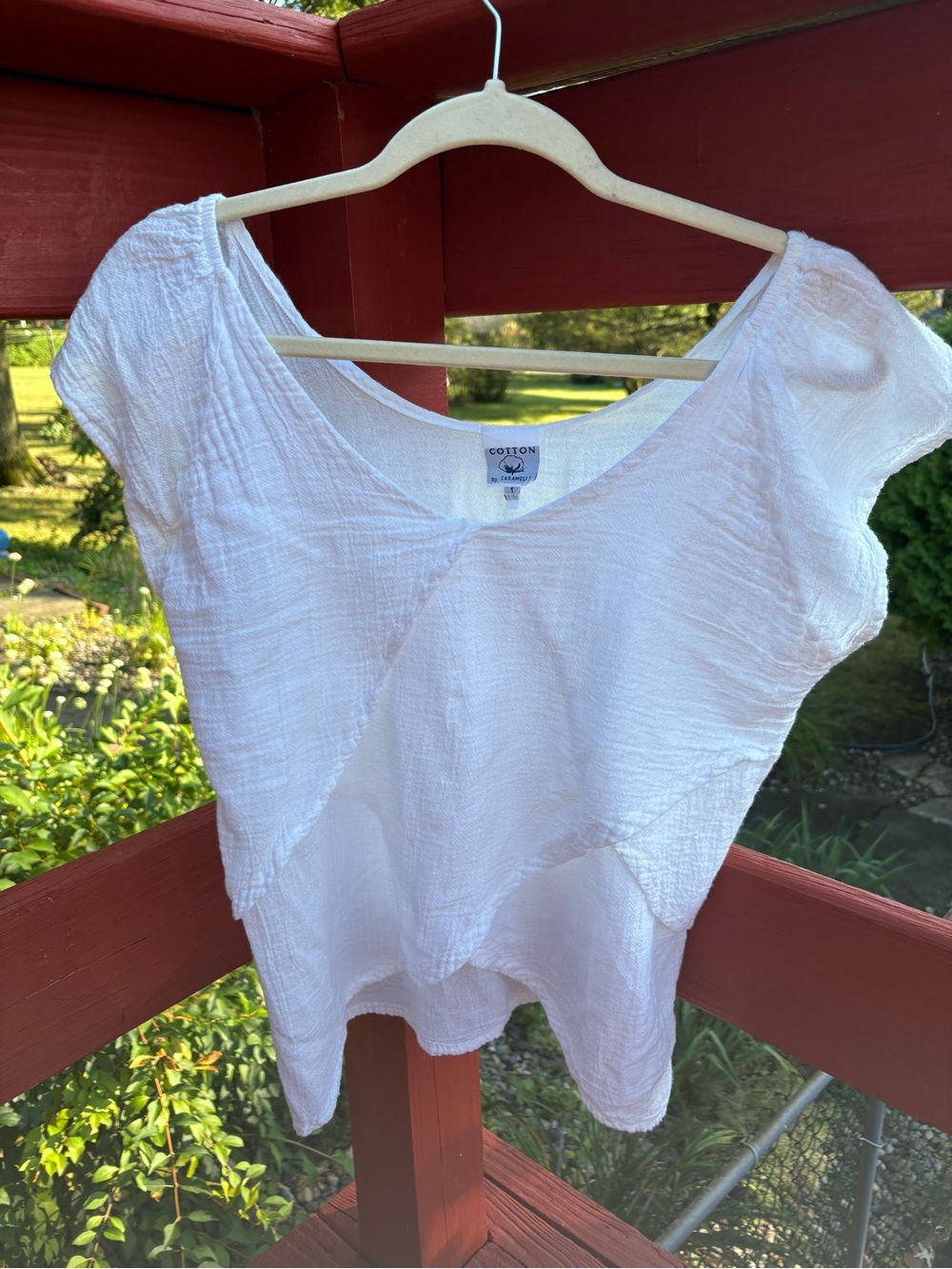 Cotton by Caramella White Cotton Gauze Layered Top Size 1 Boho